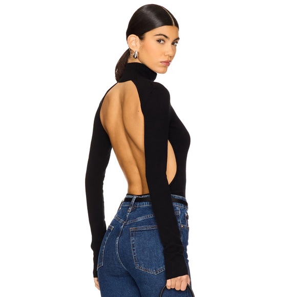 REVOLVE Tops - Style Addict Black Open-Back Bodysuit
